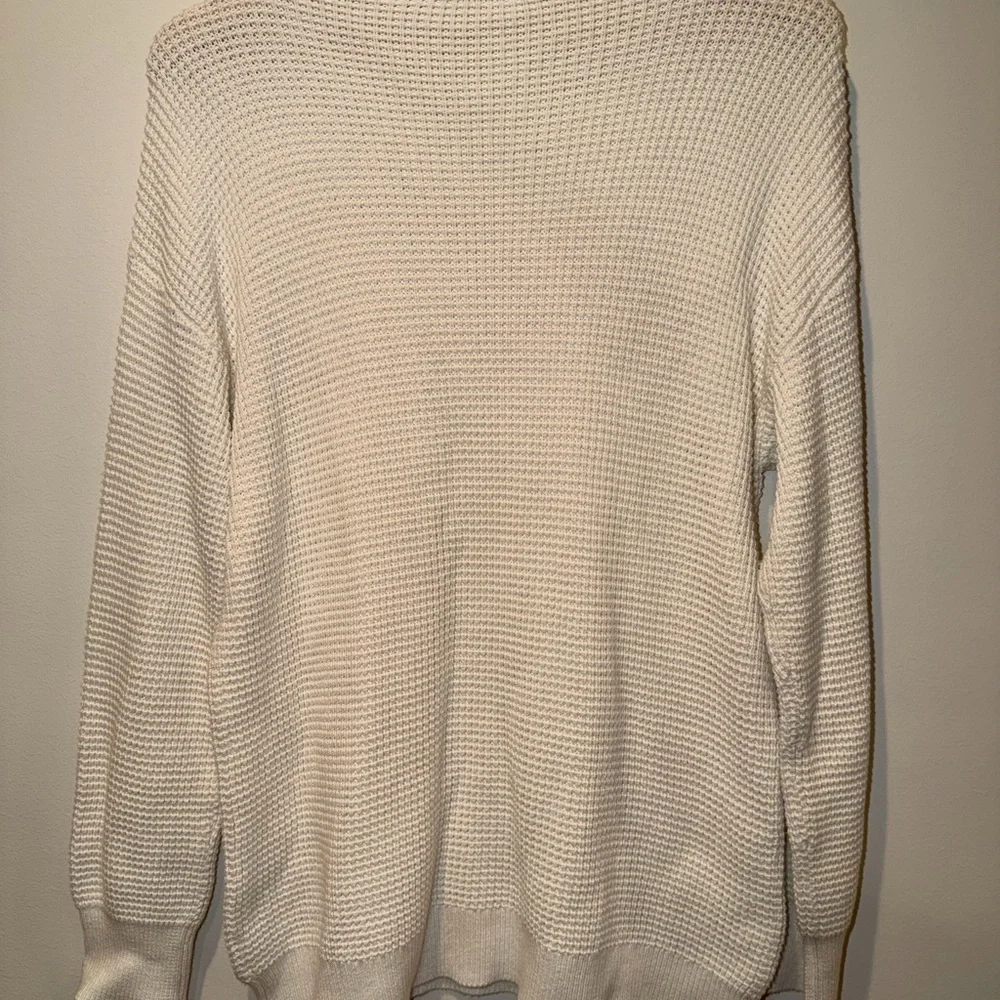 MICHAEL Michael Kors Cream Waffle Knit Mock Neck Sweater - Large EUC